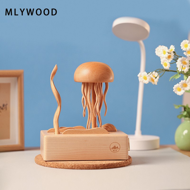 Wooden Jellyfish Music Box